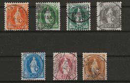 1882 : Stehende Helvetia Nr. 66A - 72A : KP 200.--