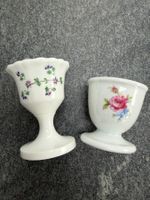 Zwei Eierbecher aus Porzellan Blumenmuster Vintage Porzellan
