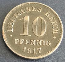 Münze Deutsches Reich 10 Pfennig Jahrgang 1917 gebraucht