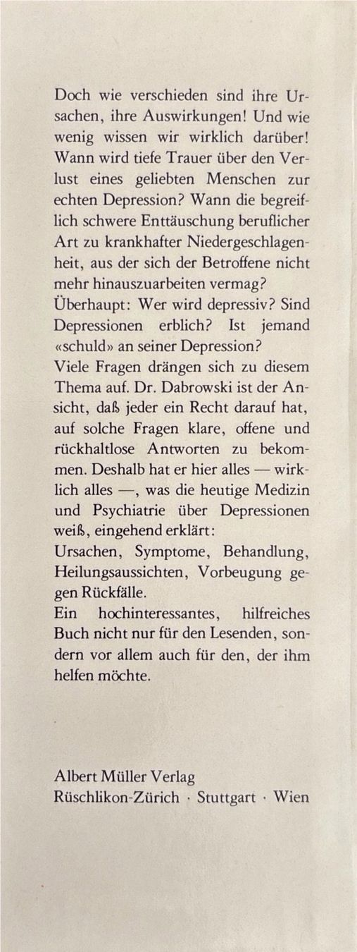 Libri: Depressionen - Ursachen und Heilung – Nuovo (secondo la descrizione) da Sarnen venduto da Livres 2