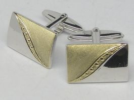 Vintage Manschettenknöpfe Silber 925 teilvergoldet