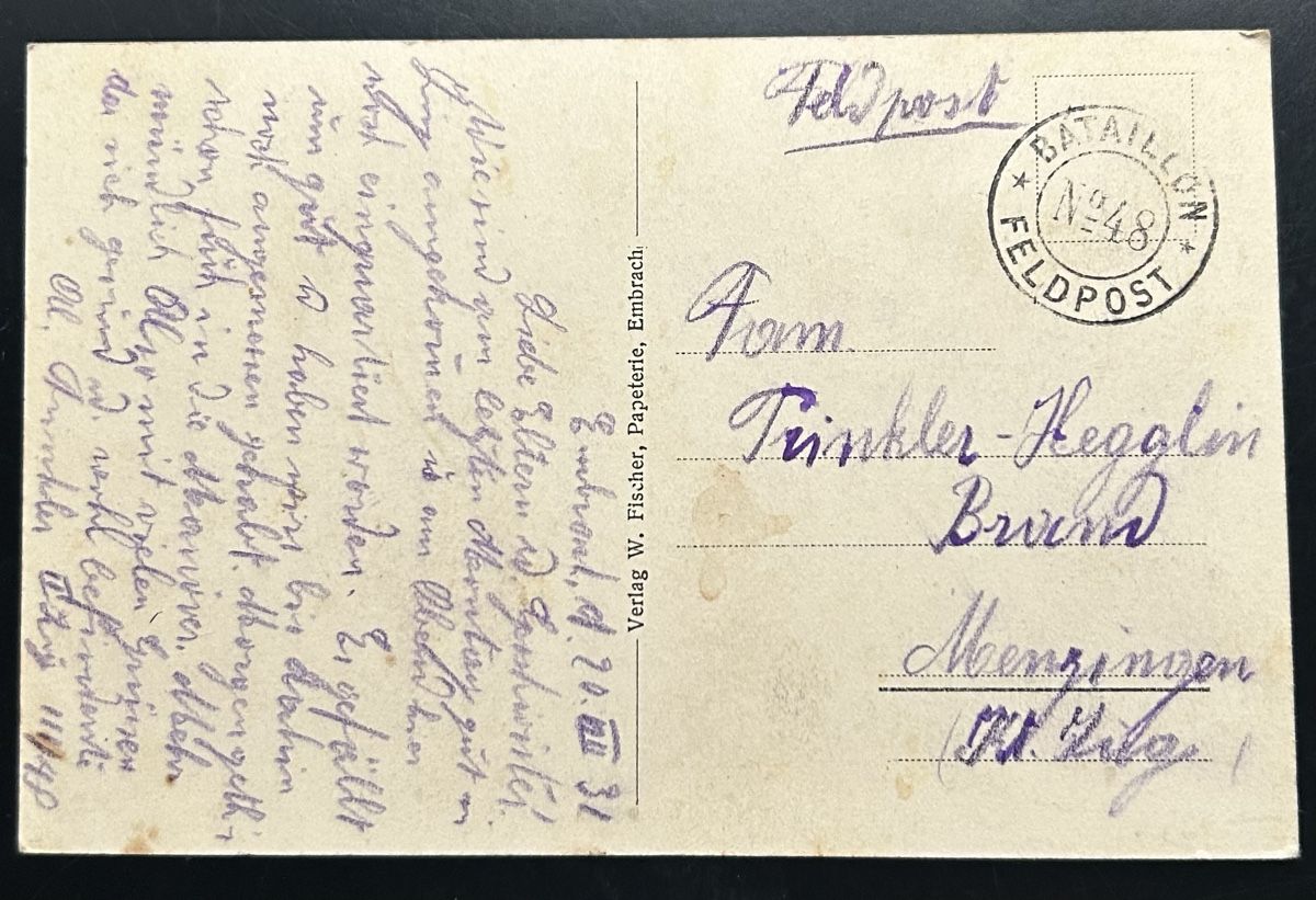 Cartoline postali: AK Embrach 1932 – Usato da Horw venduto da Tellbub 1