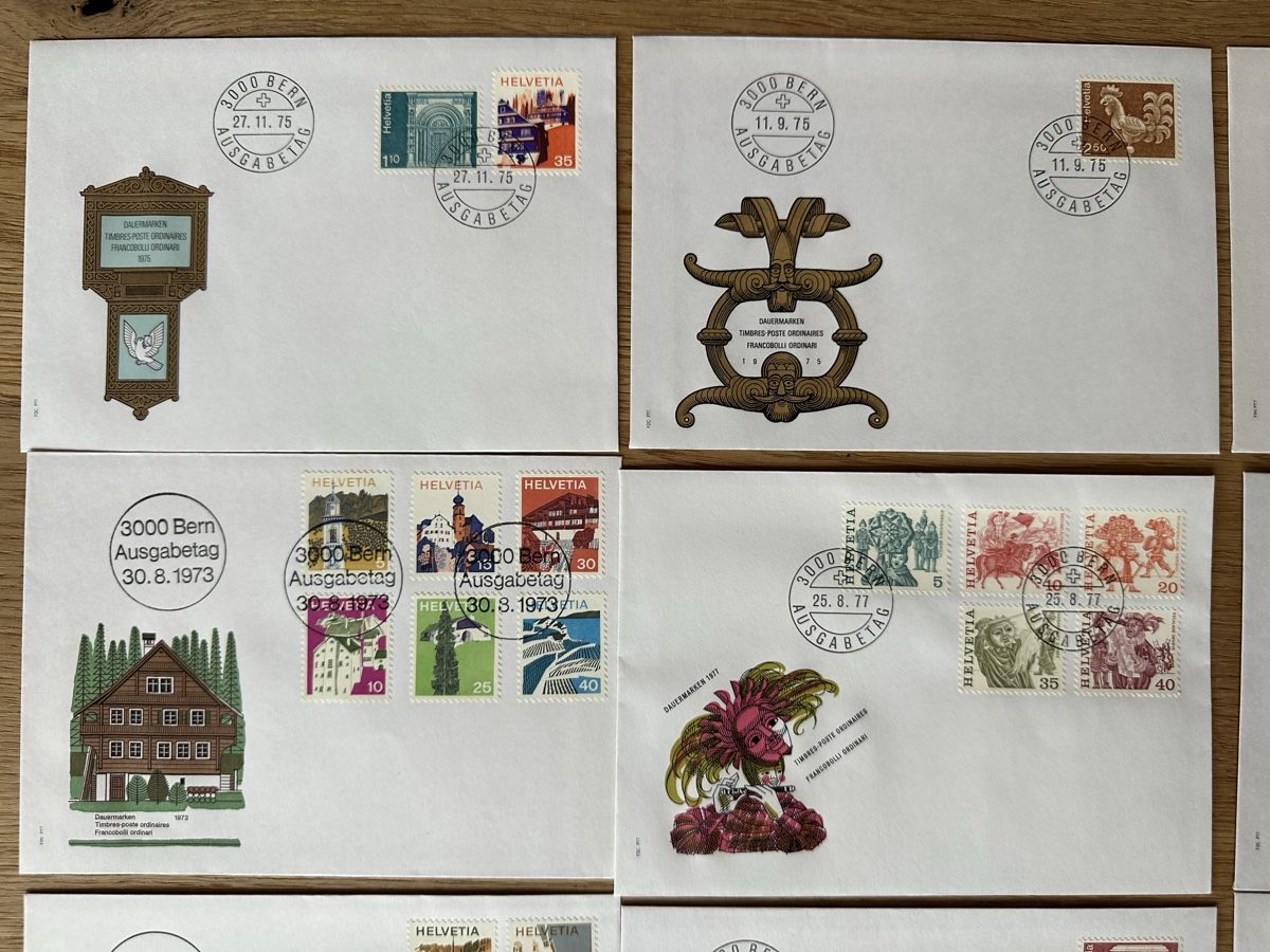 Tous les timbres: Schweiz - 15x FDC DAUERMARKEN – D'occasion à Schmitten / FR par Samsara169 1