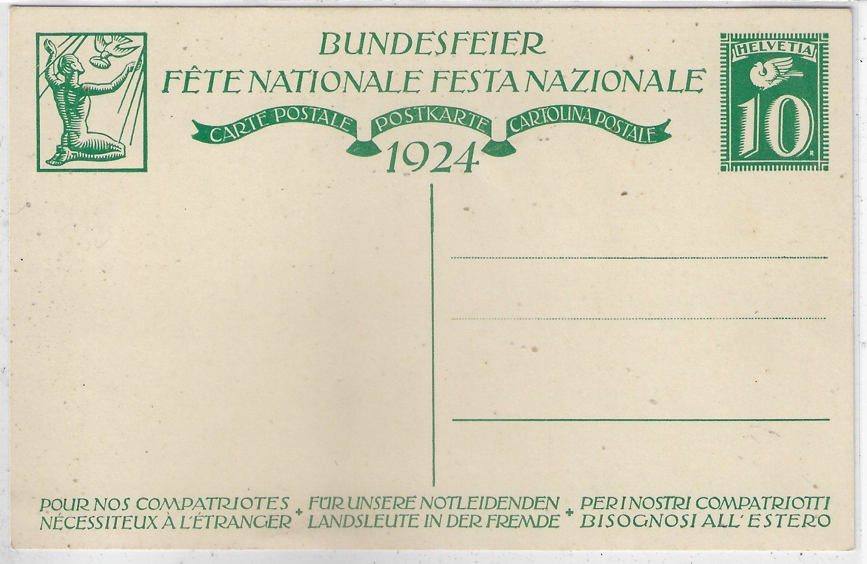 Tutti i francobolli: Bundesfeier 1924 - Mutter mit Kinder* – Usato da Ettingen venduto da Kartenplanet 1