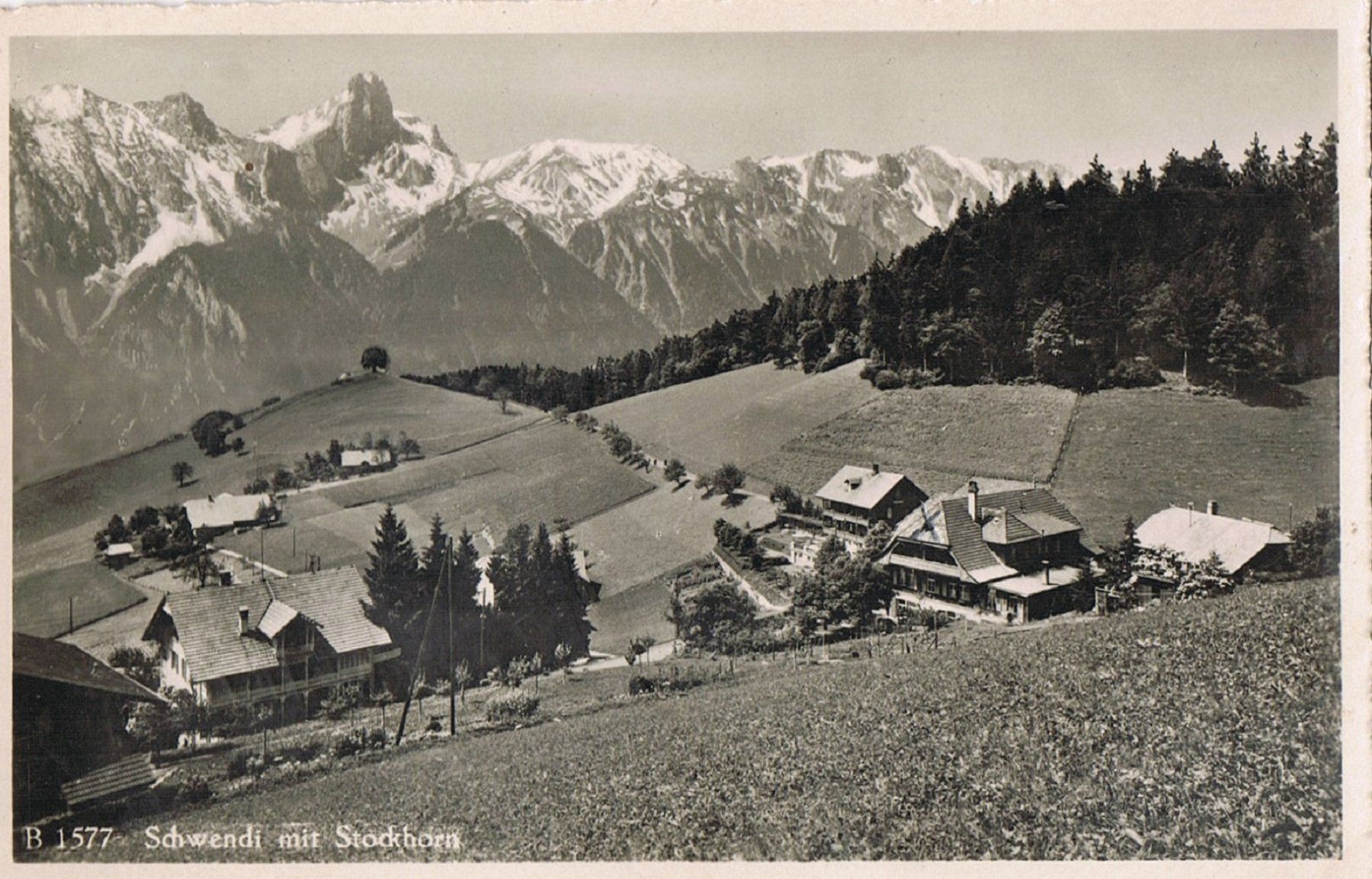Cartoline postali: Schwendi mit Stockhorn – Usato da Buchs AG venduto da Baerfisch
