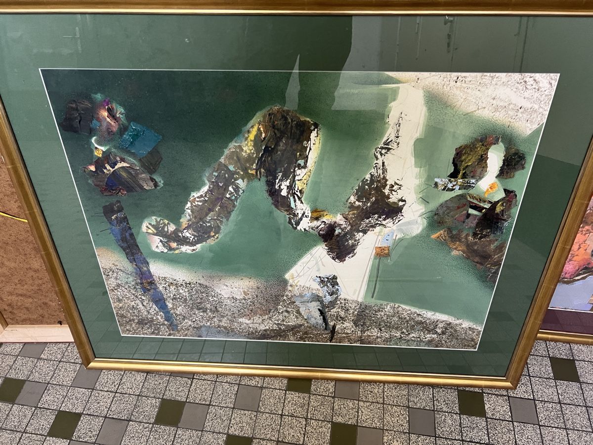 Gemälde: Tableau Abstrait  avec Cadre Doré, Chic! – Gebraucht aus Genève von Qanil77 5