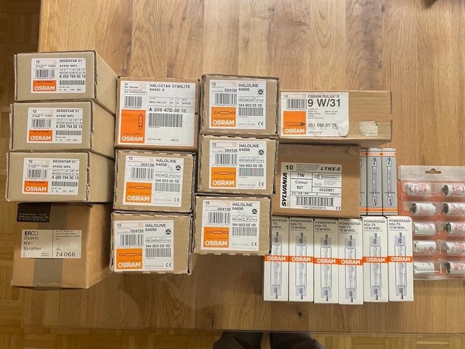 Osram leuchmittel Set ca.150 Neue Lampen ink.Erco Strahler& (Neu und ...
