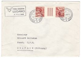 lettre de Lugano BPA A467 pour Belfaux le 3.X.48
