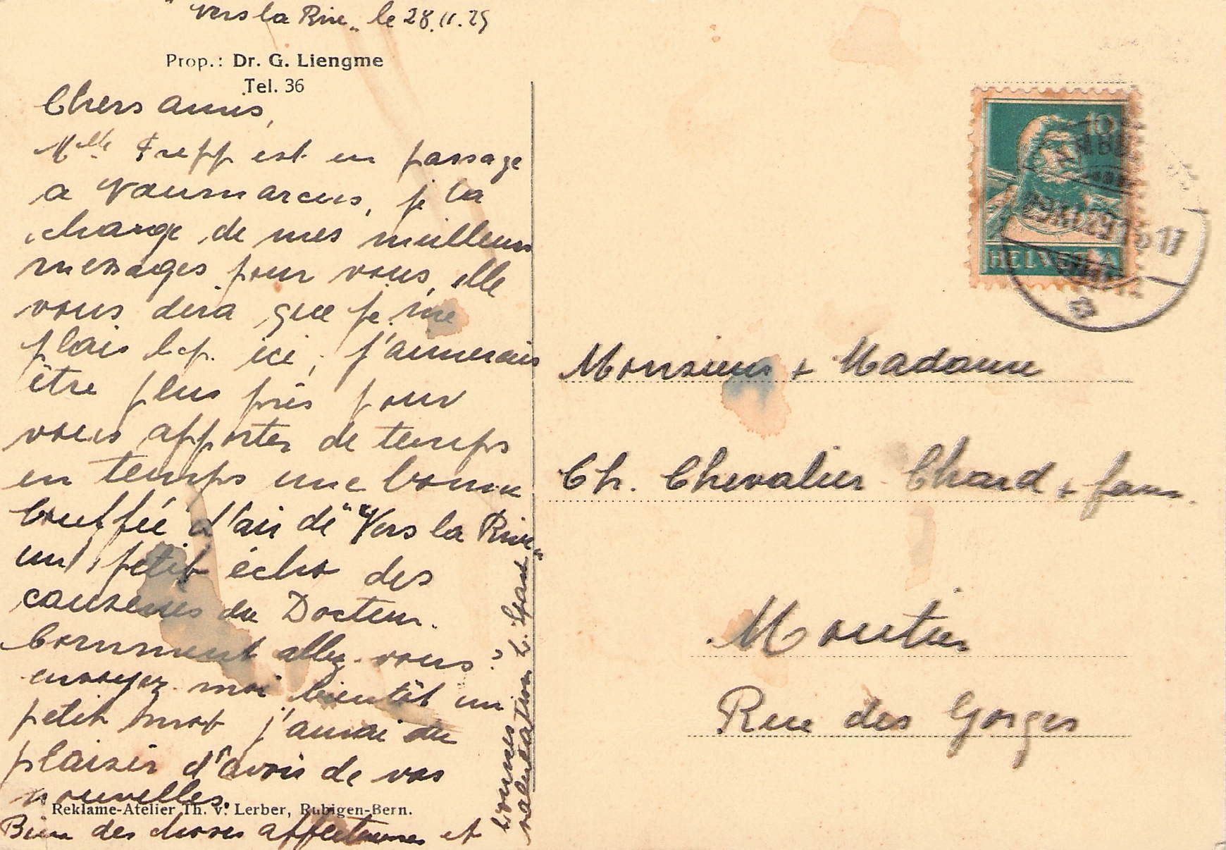 Ansichtskarten: CP. NE Vaumarcus ,Vers la Rive , 1929 – Gebraucht aus Reichenburg von ibiza18 1