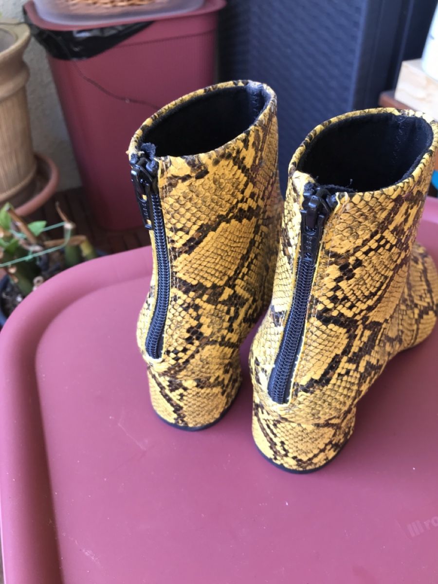Mango Damenschuhe: Stiefelette Mango, gelb, Animalprint, Gr. 37 – Gebraucht aus Meilen von delta-da-spica 4