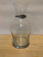 Carafe ancienne en verre décorée, 1 litre, Allaman Étain