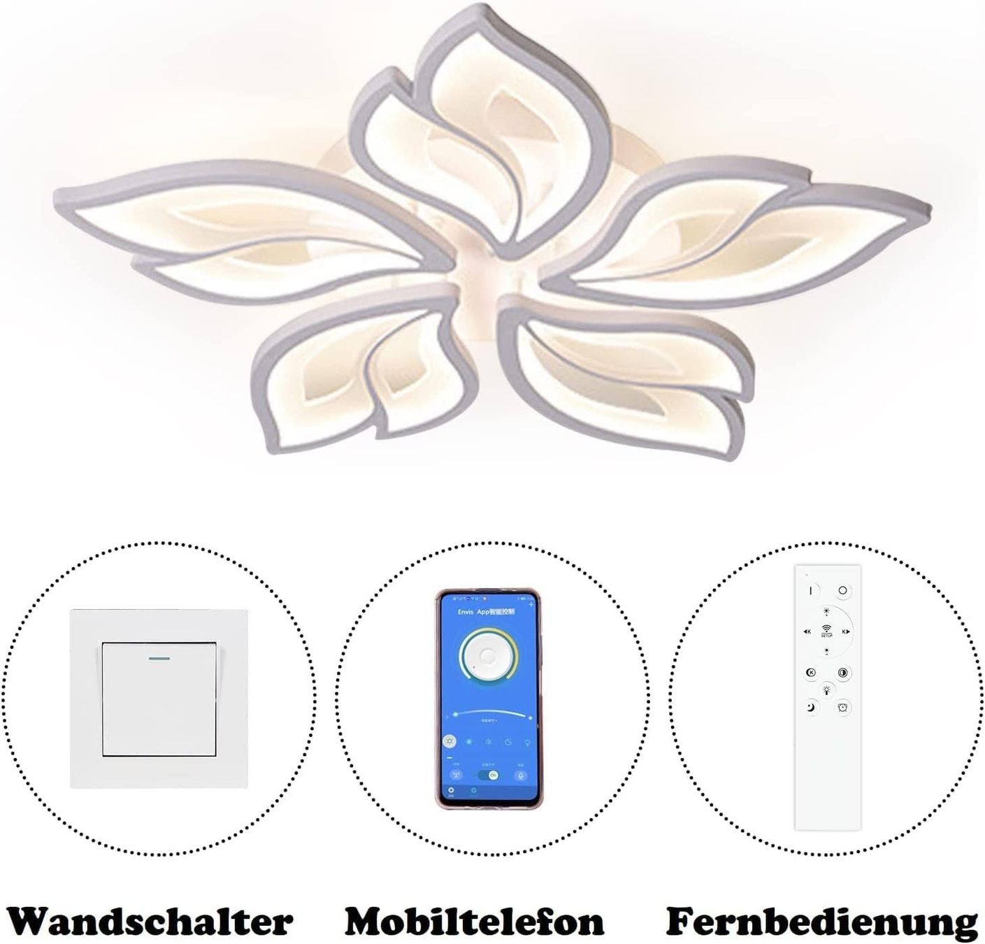 Kronleuchter & Deckenlampen: LED Deckenleuchte Deckenlampe Dimmbar Blumenform  40–80 W – Neu und originalverpackt aus Wittenbach von VELARO 3