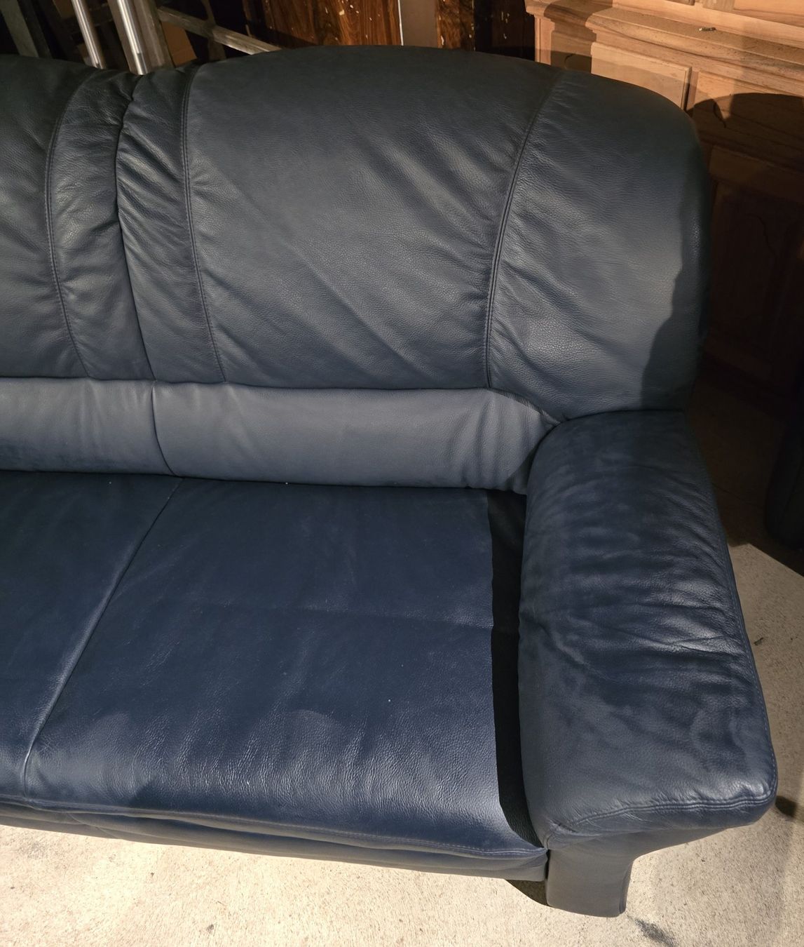 Divani: 2er Sofa Kernleder blau, Fa. Hummel – Usato da Rorschacherberg venduto da snOOpydOg11 6