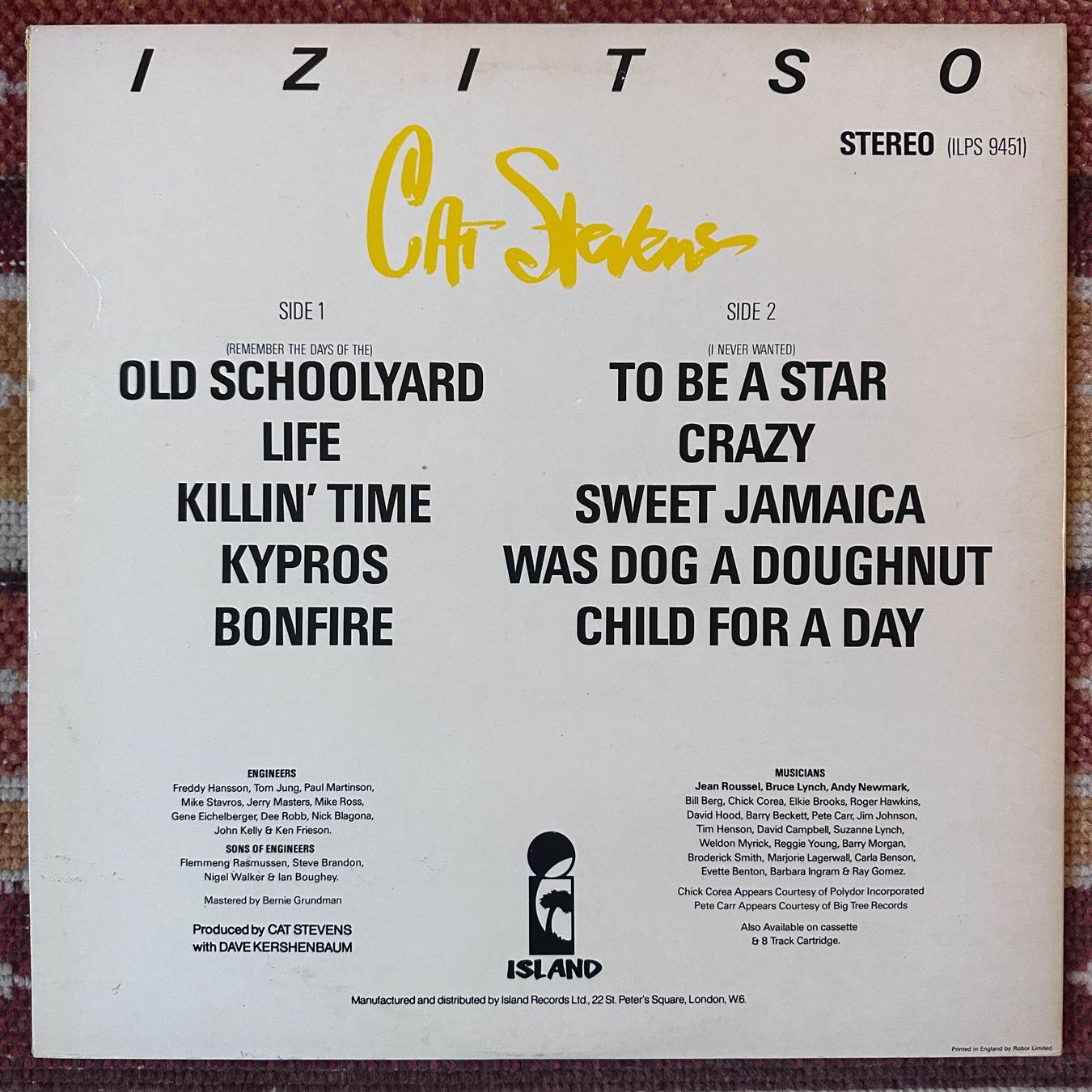 Dischi in vinile: LP - Cat Stevens - Izitso – Usato da Breganzona venduto da Onairda75 1