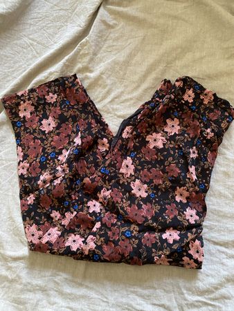 Pantalon fluide léger imprimé floral taille élastique 