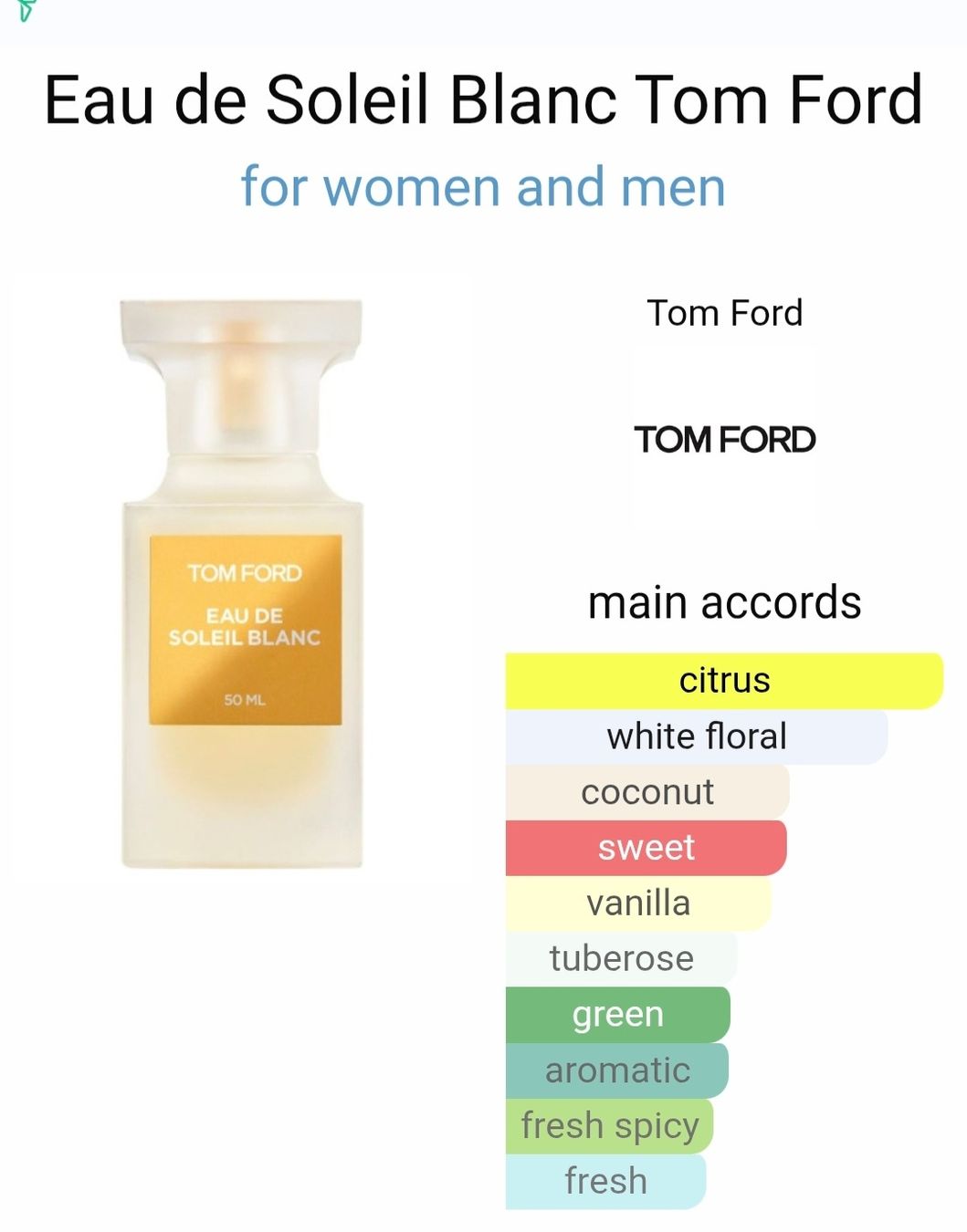 Tom Ford Profumi & Eau de Toilette: TOM FORD Eau de Soleil Blanc – Nuovo (secondo la descrizione) da Utzigen venduto da DRAGONY23 2