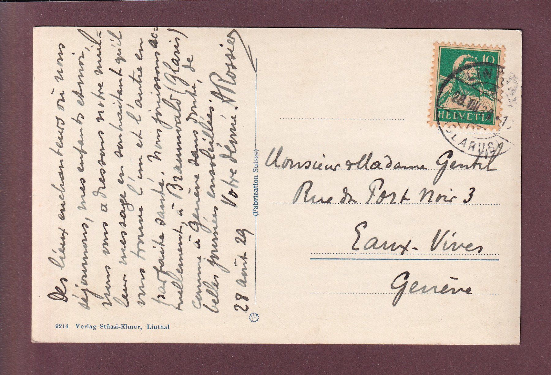 Cartes postales: OBERBLEGISEE - 1929 – D'occasion à Pully par nicecards 1