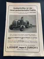 Antike Traktorenwerbung Kunz Traktor Modell V&X ca. 1950