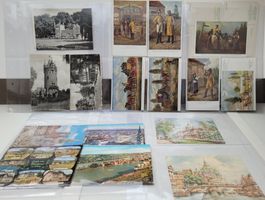 43 Postkarten 1950er bis 1970er Jahre, gelaufene und neue