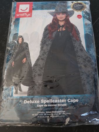 Cape für Zauberer, Hexen, Gothic Look schwarz-dunkelgrau