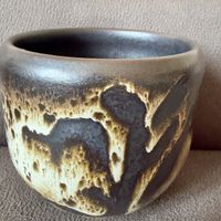 Einzigartige Keramiktasse/Topf handgetöpfert von F. Enzler 