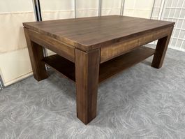 Salontisch BJÖRN Nussbaum massiv mit Schublade 105 x 65 cm