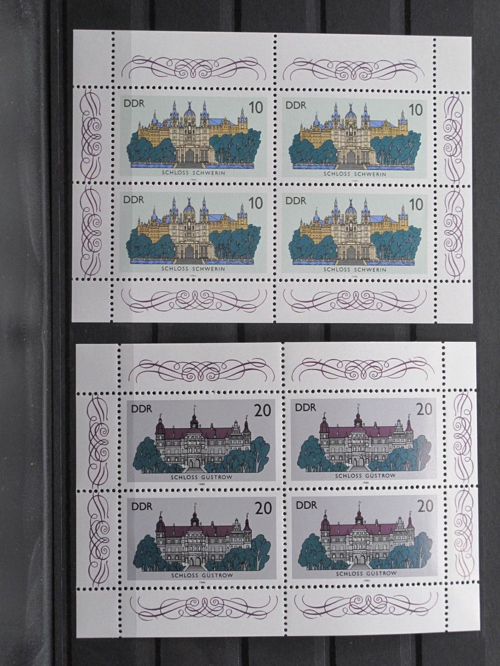 Tutti i francobolli: DDR 1986 Schlösser KB 1+2 ** – Usato da Wil SG venduto da fva01