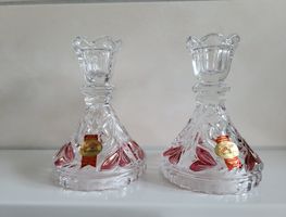 2 Bleikritall Kerzenständer  H13cm,  Gesamtpreis