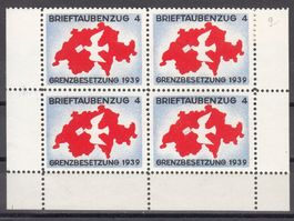 Brieftaubendienst Wi 5 im 4er-Block postfrisch