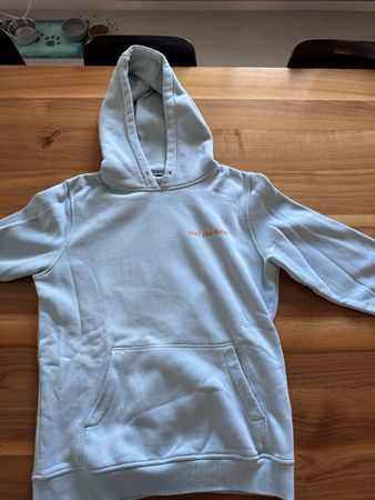Sweat à capuche Mister Tee bleu clair avec imprimé taille L