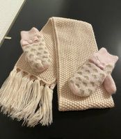 Lot 2 pièces fille écharpe et gants moufles: 5-7 ans