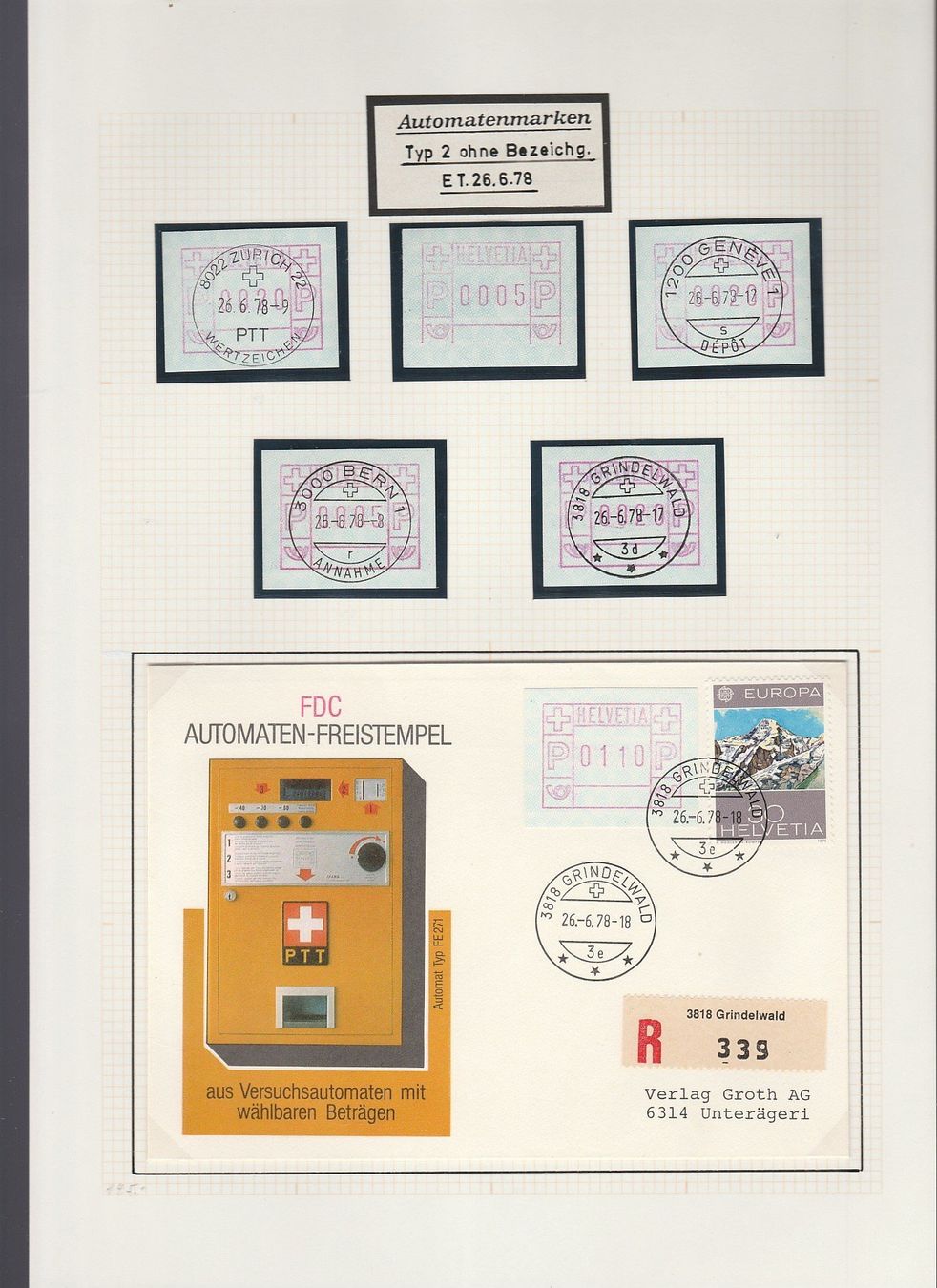 Tutti i francobolli: Nr. 2 ET - Vollstempel und FDC – Usato da Oberglatt ZH venduto da Wiedmi6