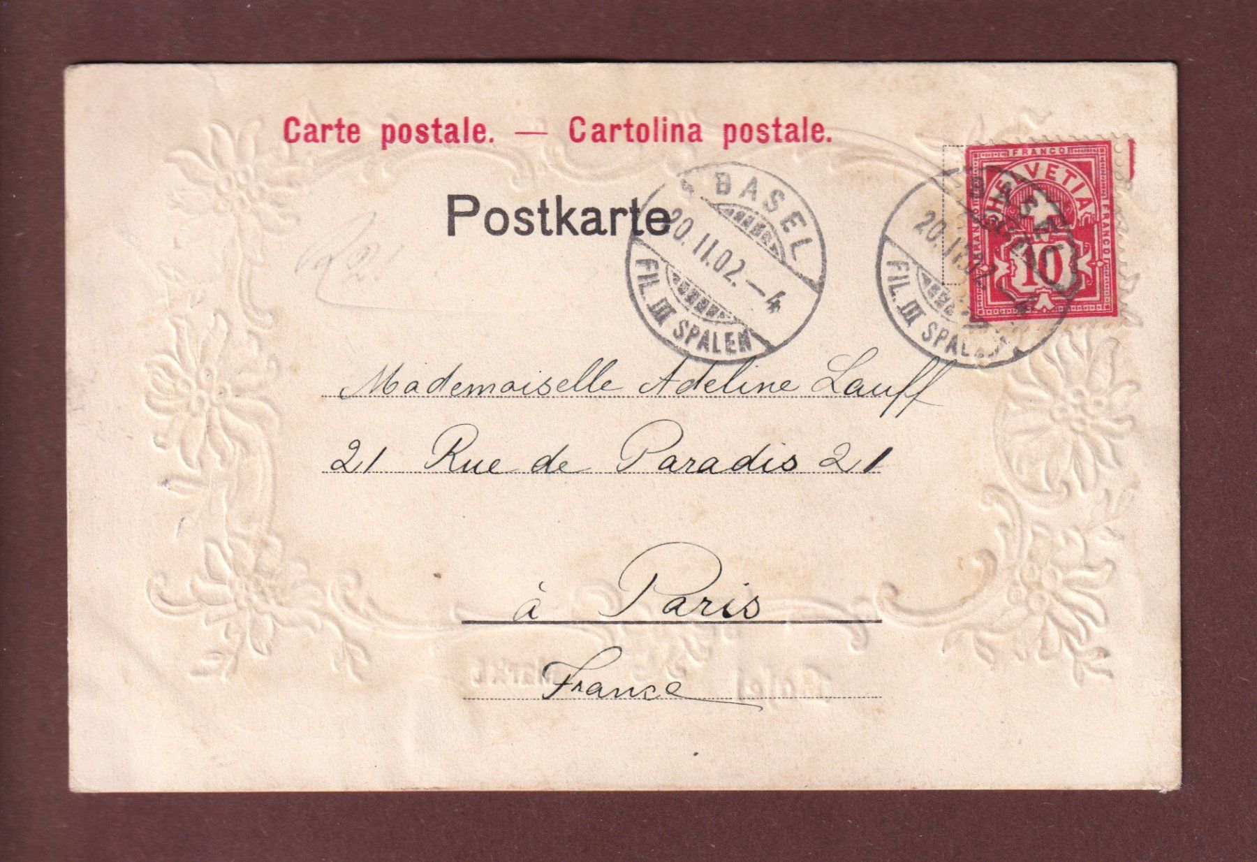 Cartoline postali: BASEL - Markt - 1902 – Usato da Pully venduto da nicecards 1