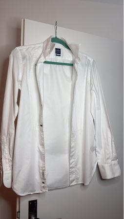 Men's White Dress Shirt - Classic Fit, Size slim fit