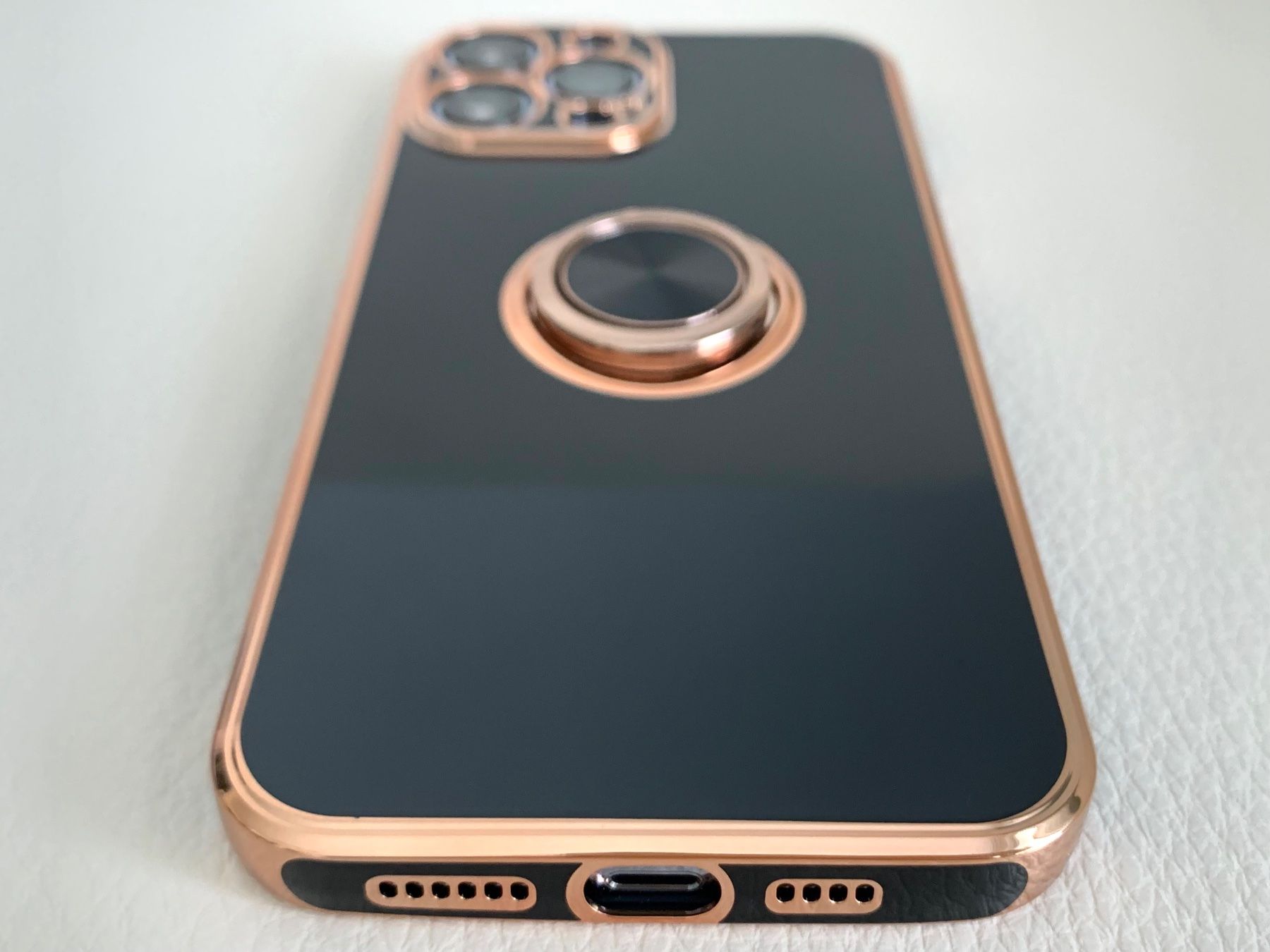 Apple Cover & Protezioni schermo: iPhone15 Pro Max Hülle Schwarz/Rosegold mit Ringhalter – Nuovo e nell'imballaggio originale da Rikon im Tösstal venduto da Alpenmutz 3