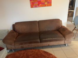 Braunes Ledersofa