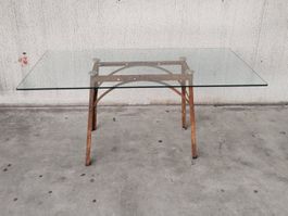 Industrial DESIGN Esstisch aus Glas, Rechteckig 80x160cm