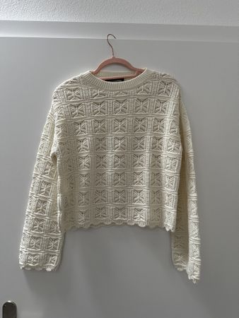 Damen Pullover MNG gestrickt weiss Grösse M gebraucht