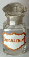 Seltene Antike Apothekerflasche MIGRAENIN Um 1900 13cm