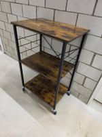 Regal auf Rollen mit 3 Ebenen 60x40x90cm Holzoptik