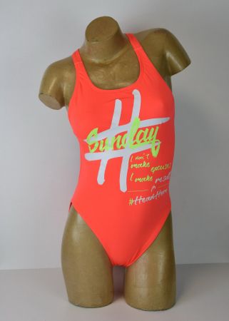 HEAD Damen Badeanzug Badekleid /orange,neon grün/Gr.34