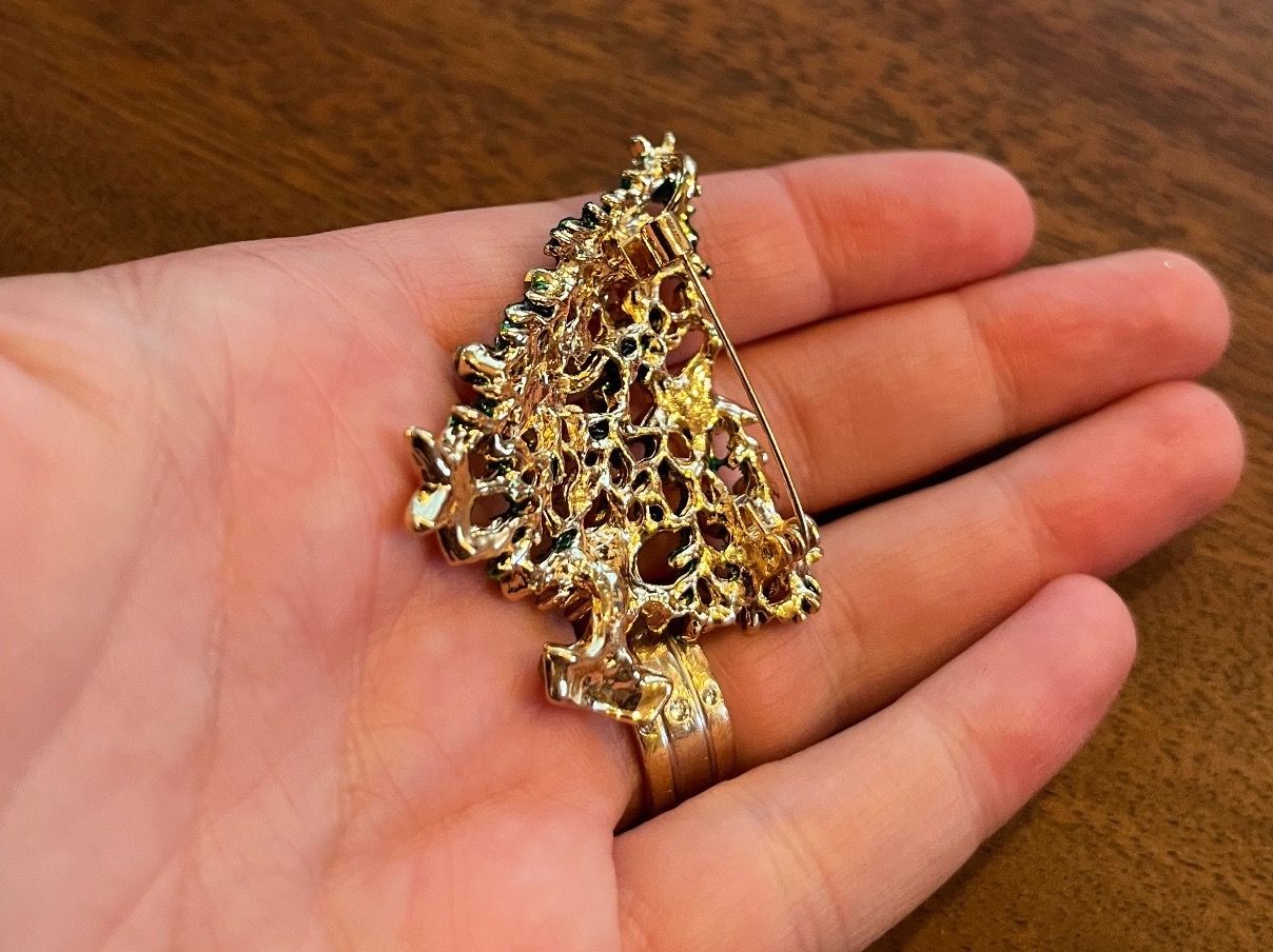 Spille & Fermagli: Brosche Weihnachtsbaum (Christbaum )mit Strass – Nuovo e nell'imballaggio originale da Gams venduto da Mariawicca 4