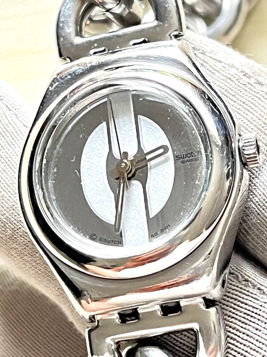 Swatch Orologi: Swatch Quarzuhr silberfarben Metallarmband  – Usato da Grenchen venduto da chththl 5