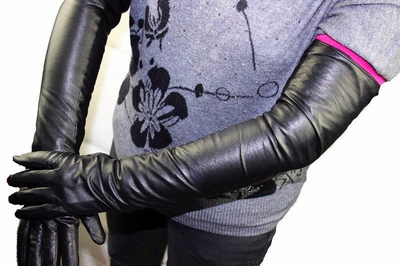 Guanti & manicotti: Lederhandschuhe schwarz lang Opera Gr. 81/2 M – Nuovo e nell'imballaggio originale da bischofszell venduto da Powergirl6 1