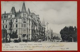 Zürich 1903 - Alpenquai, belebt