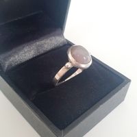 Vintage Silberring 925 mit Chalcedon Edelstein, Gr 18.8mm