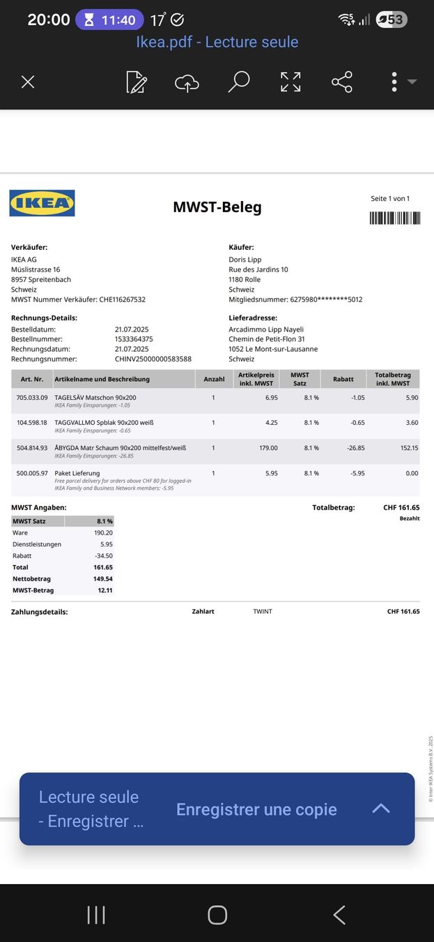Materassi: matelas Ikea Abgyda 90x200 – Nuovo (secondo la descrizione) da Lausanne venduto da nay_km7s 2
