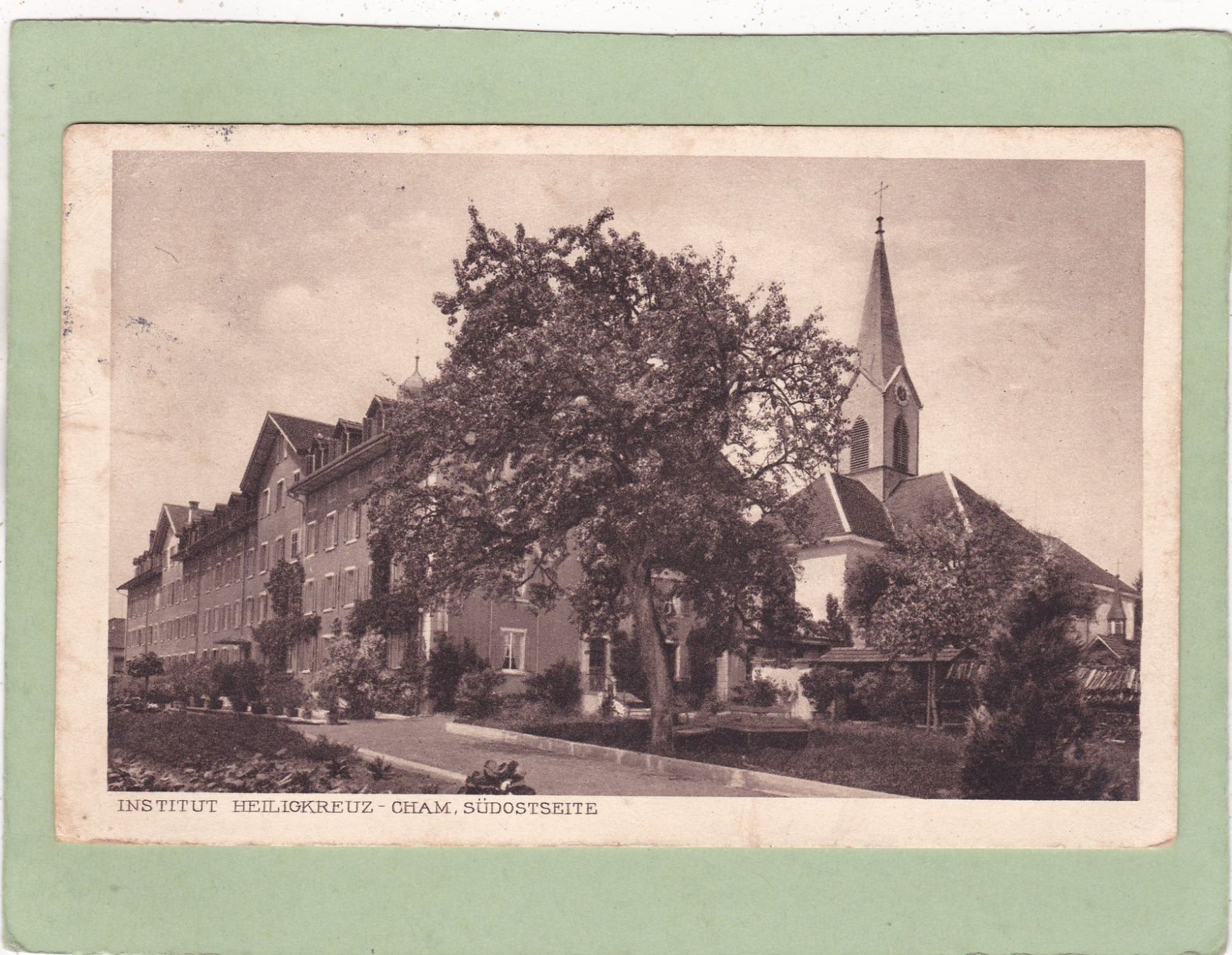 Cartoline postali: Institut Heiligkreuz Cham Südostseite 1925 – Difettoso da Herisau venduto da Lisegrat2008