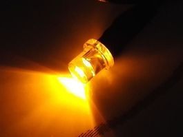 Flachkopf-LED 3mm verkabelt 12V, gelb
