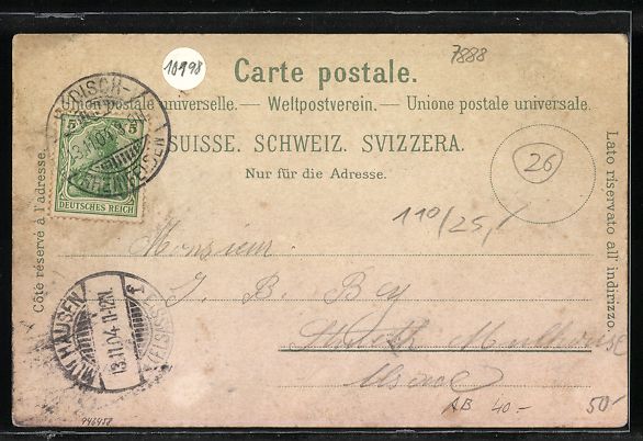 Ansichtskarten: Rheinfelden, Totalansicht, Salinenstrass – Gebraucht aus Berlin von bartko-reher 1